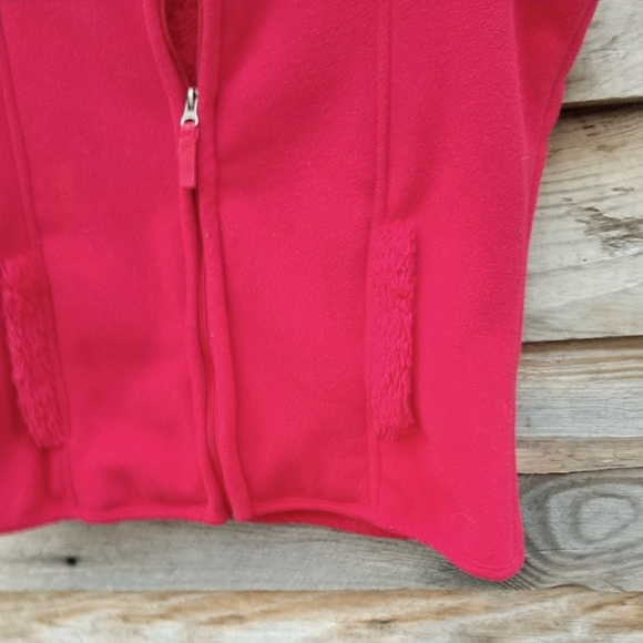 Women's Vest Jane Ashley Casual Sherpa Fleece Zip Up Vest Red Size Large - Picture 3 of 10